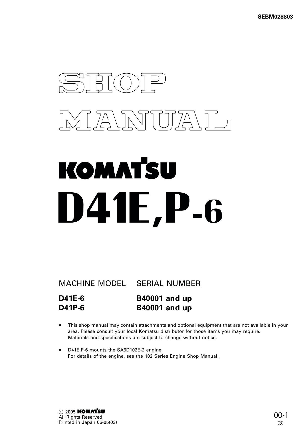 D41E-6 D41P-6 Shop Manual